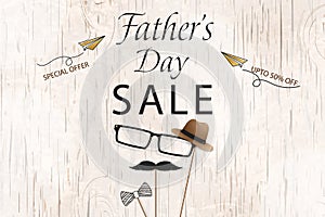 Lovely Special offer Father`s Day sale promotion vector. Template for flyer, brochure, discount, Banner, Poster. Design