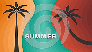 Lovely summer poster.Abstract minimal summer background