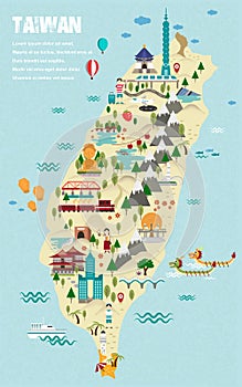 Lovely Taiwan travel map