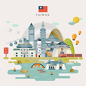 Lovely Taiwan travel map