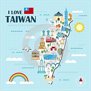 Lovely Taiwan travel map photo