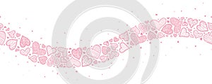 Lovely Valentine`s Day Design, hand drawn ornate hearts - great for card designs, banners, wallpapers - vector design