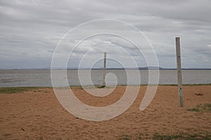 Lovely view on Ipanema beach in Porto Alegre, Brazil.