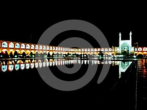 Lovely view of Masjed-e JÄmÃ© Isfahan by night