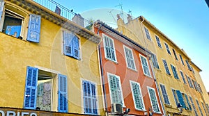 A lovely view of the town of Seyne sur Mer in Provence region of Southern France