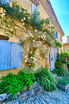 A lovely view of the village of Ansouis in  Provence region of Southern France