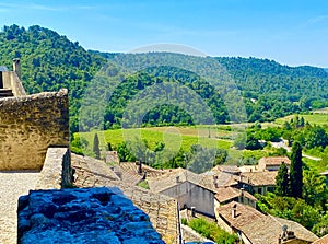 A lovely view of the village of Ansouis in  Provence region of Southern France