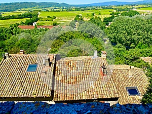 A lovely view of the village of Ansouis in  Provence region of Southern France