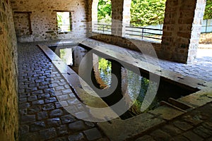 The lovely village of Samois-sur-Seine in in the Seine-et-Marne department in the ÃŽle-de-France region in north-central France