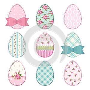 Lovely vintage Easter eggs in shabby chic style