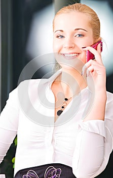 Lovely woman with cell phone