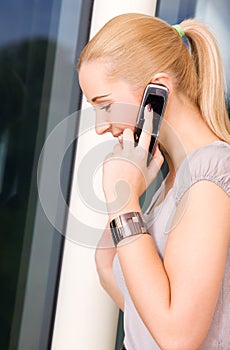 Lovely woman with cell phone