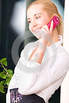 Lovely woman with cell phone