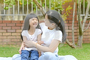 Lovely and young asian family