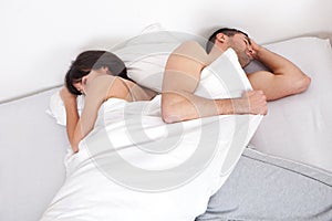 Lovely young couple sleeping