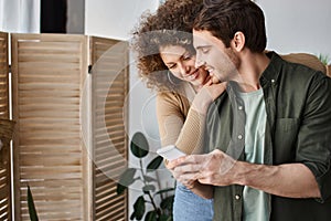 Lovely young couple spending time together