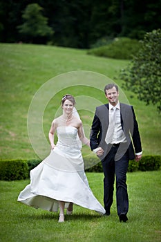 Lovely young wedding couple