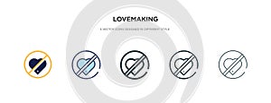 Lovemaking icon in different style vector illustration. two colored and black lovemaking vector icons designed in filled, outline