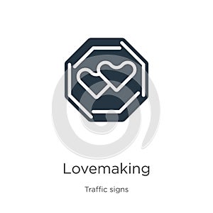 Lovemaking icon vector. Trendy flat lovemaking icon from traffic signs collection isolated on white background. Vector