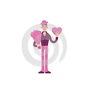 Lover flat color vector character