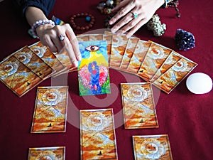 The lover heart love tarot card magic reading fortune esoteric teller witchcraft astrology divination gypsy card forecaster photo