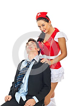 Lover man with naughty nurse