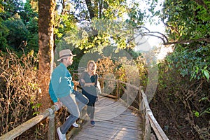 The lover at Methanidonnoppha stupa in Inthanon national park