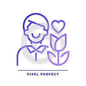 Lover pixel perfect gradient linear vector icon