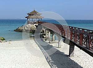 Lover's bridge on beach