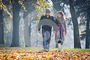 Lovers during autumn