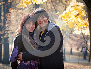 Lovers during autumn