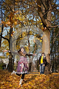 Lovers during autumn