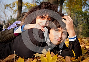 Lovers during autumn