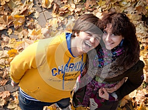 Lovers during autumn