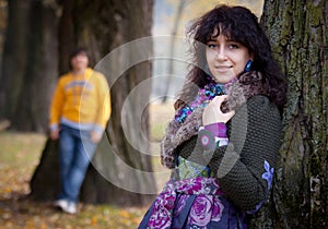 Lovers during autumn