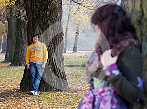 Lovers during autumn
