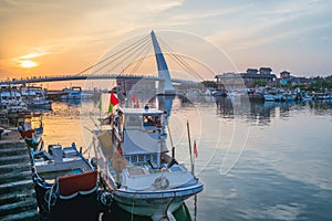 The lovers bridge at fishermans wharf, taipei, taiwan