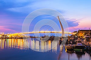 the lovers bridge at fishermans wharf, taipei, taiwan