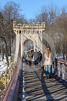 Lovers on a bridge