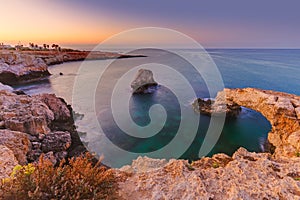 Lovers bridge at sunrise in Ayia Napa Cyprus