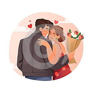 Lovers or couple falling in love. Vector banner or image.