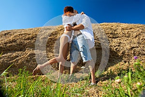 Lovers on hayloft