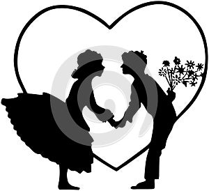 Lovers In Heart Silhouette