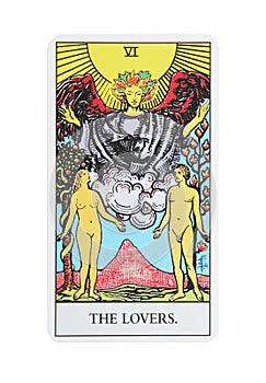 The Lovers isolated on white. Tarot card photo