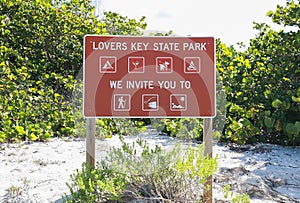 Lovers Key State Park Sign