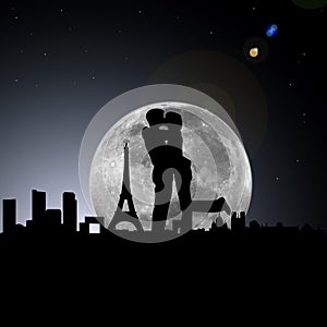 Amantes en París noche un mes 