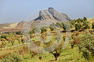 The Lovers Rock, Antequera, amazing rock formation. andalucia. photo