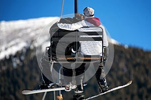 Lovers on Ski Lift