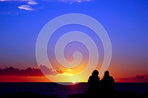 Lovers and sunset 1