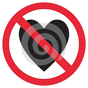 Lovesickness - Red forbidden sign icon